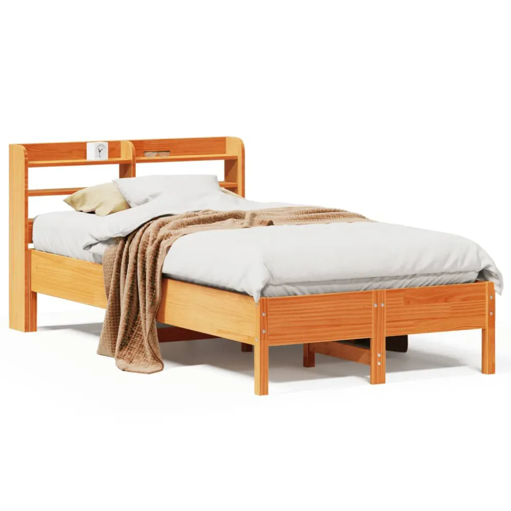 Certificado Anti-Alérgico Cama sem colchão 90x200 cm pinho maciço castanho-mel