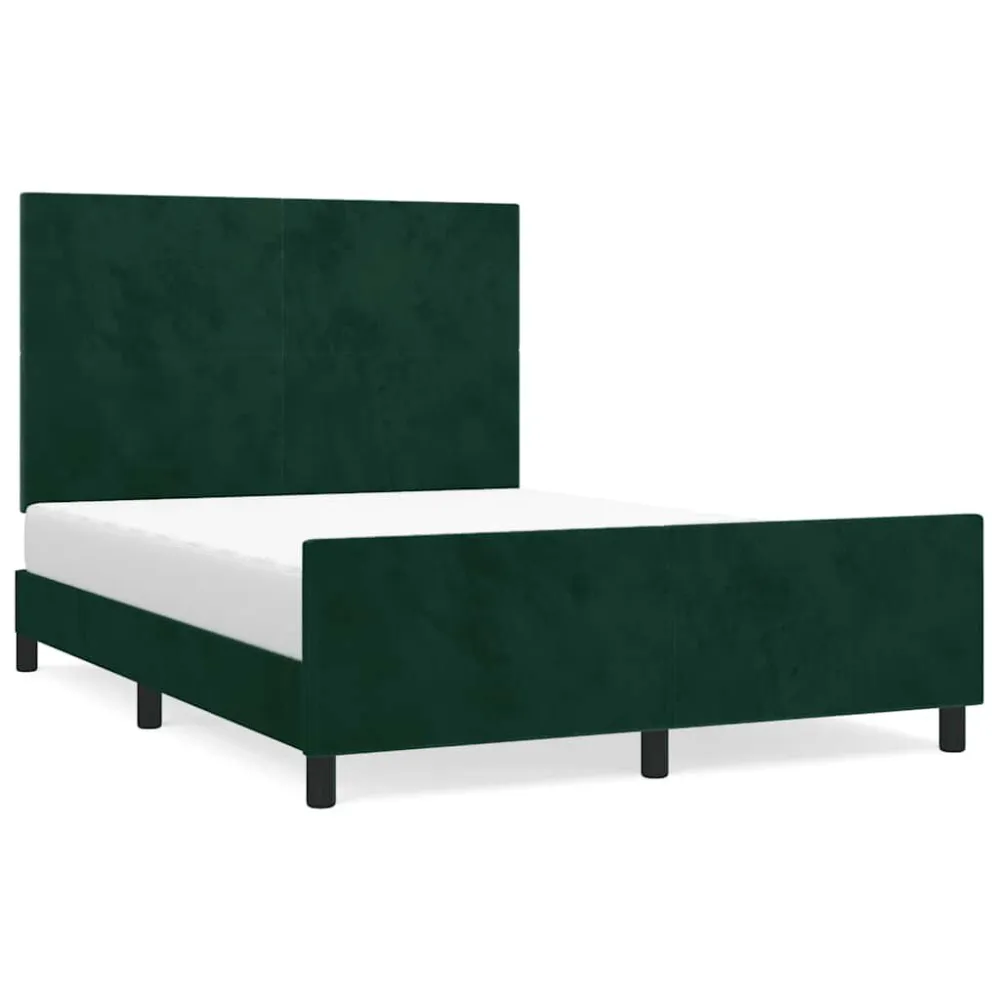 Certificado Anti-Alérgico Estrutura de cama sem colchão 140x200 cm veludo verde-escuro