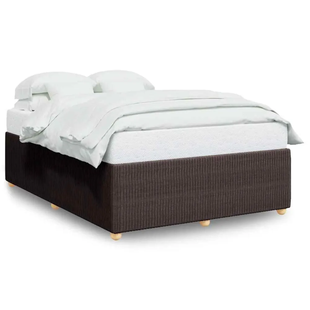Certificado Anti-Alérgico Estrutura de cama sem colchão 140x200 cm tecido castanho-escuro