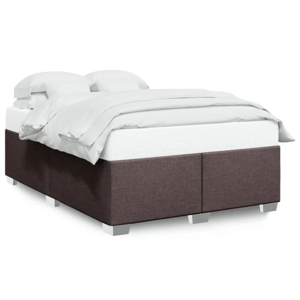 Certificado Anti-Alérgico Estrutura de cama sem colchão 140x190 cm tecido castanho-escuro