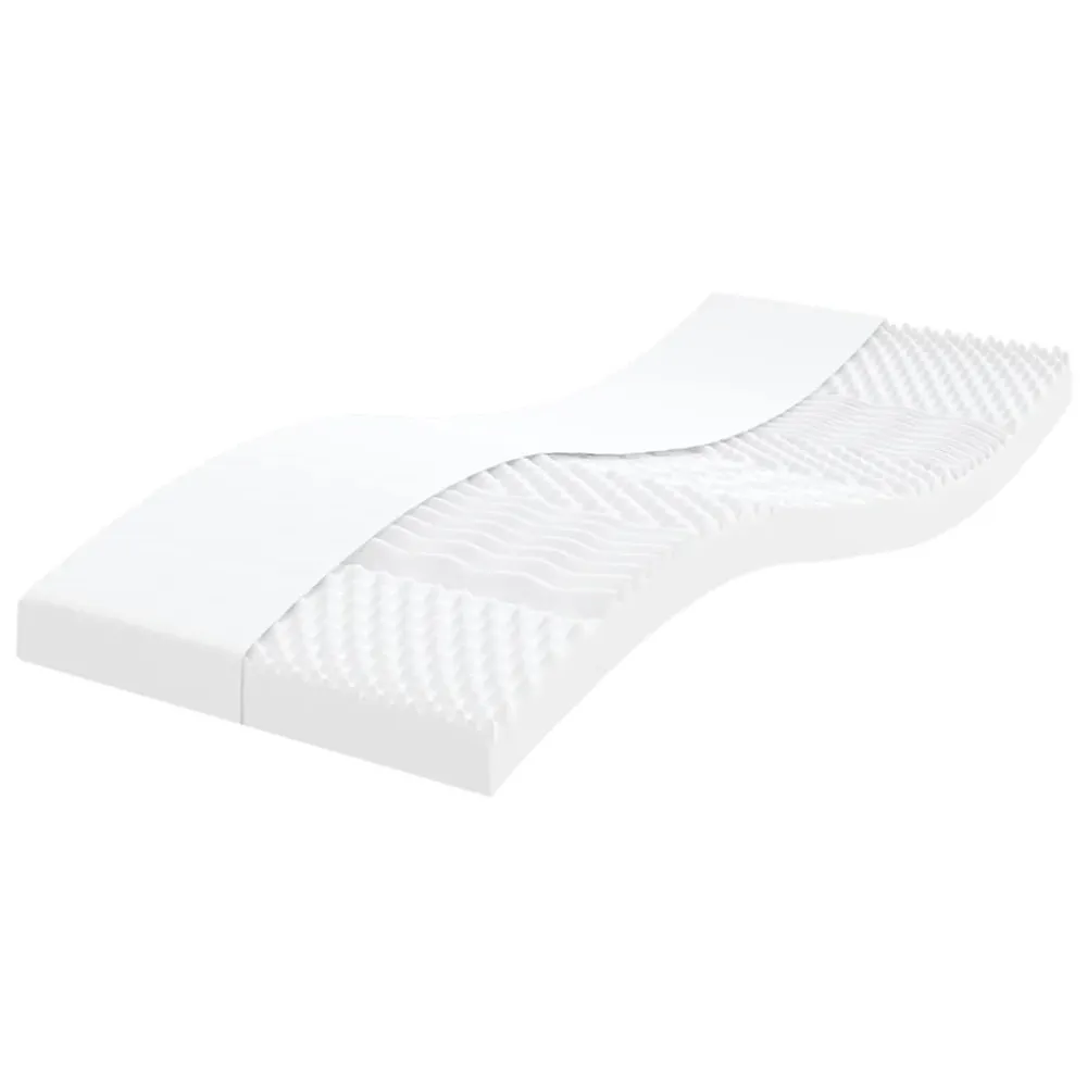 Colchão de espuma 90x200 cm 7 zonas dureza 20 ILD branco | Inflação Rápida |