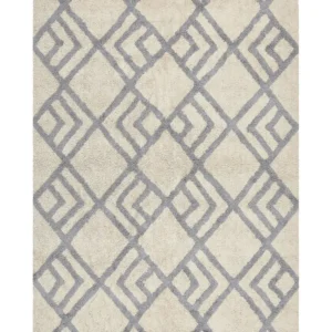Cotton Area Rug 140 x 200 cm Beige and Grey NEVSEHIR