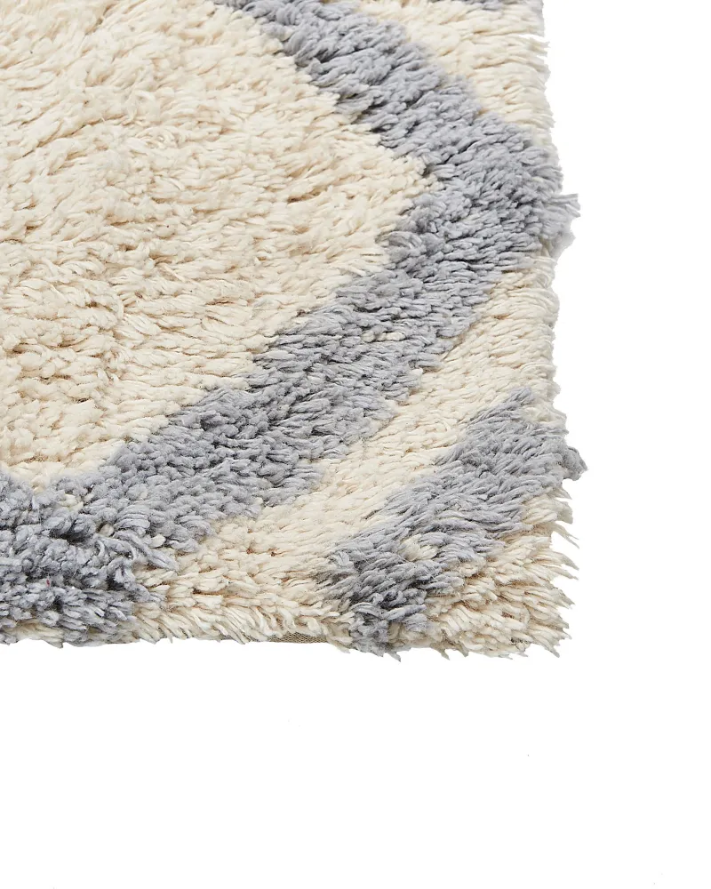 Cotton Area Rug 140 x 200 cm Beige and Grey NEVSEHIR