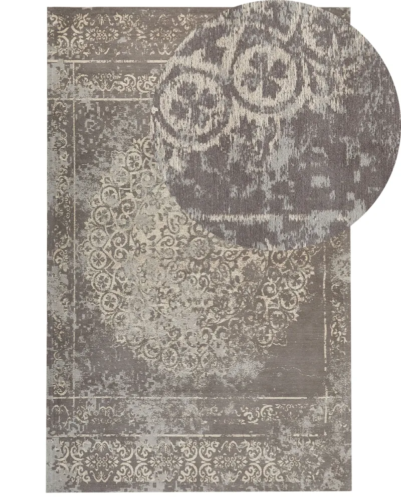 Cotton Area Rug 140 x 200 cm Taupe BEYKOZ