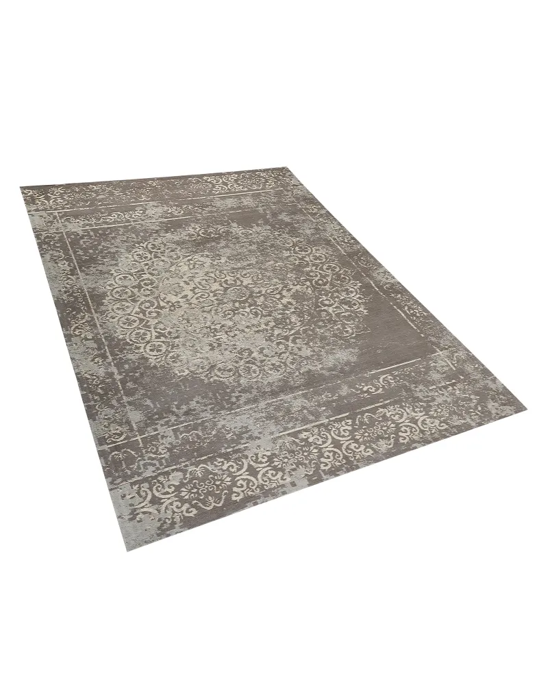 Cotton Area Rug 140 x 200 cm Taupe BEYKOZ