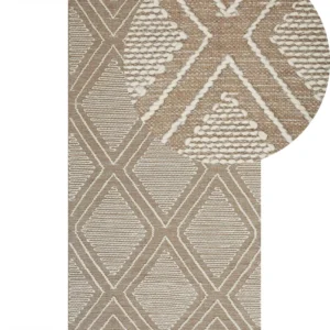 Cotton Area Rug 80 x 150 cm Bege claro and White KACEM