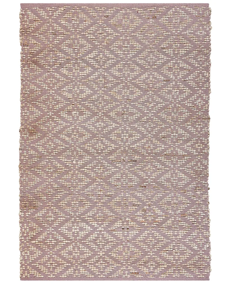 Cotton Area Rug 160 x 230 cm Beige and Pink GERZE