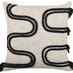 Cotton Cushion 45 x 45 cm Beige and Carvão FUCHSIA