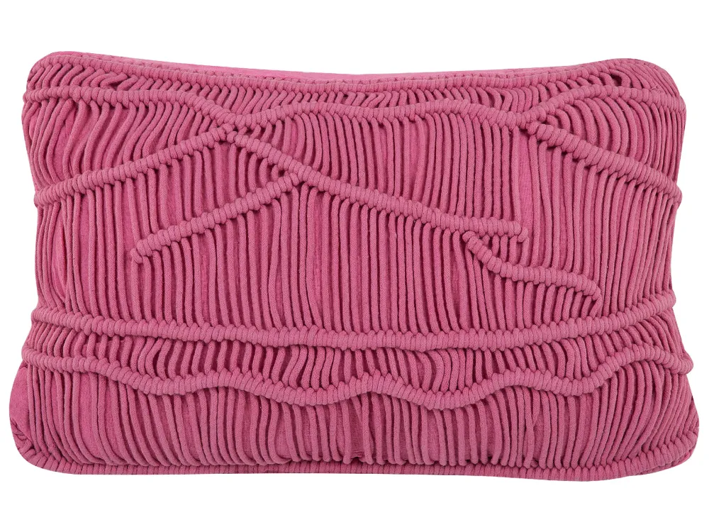 Cotton Cushion Macrame 30 x 50 cm Flamingo KIRIS