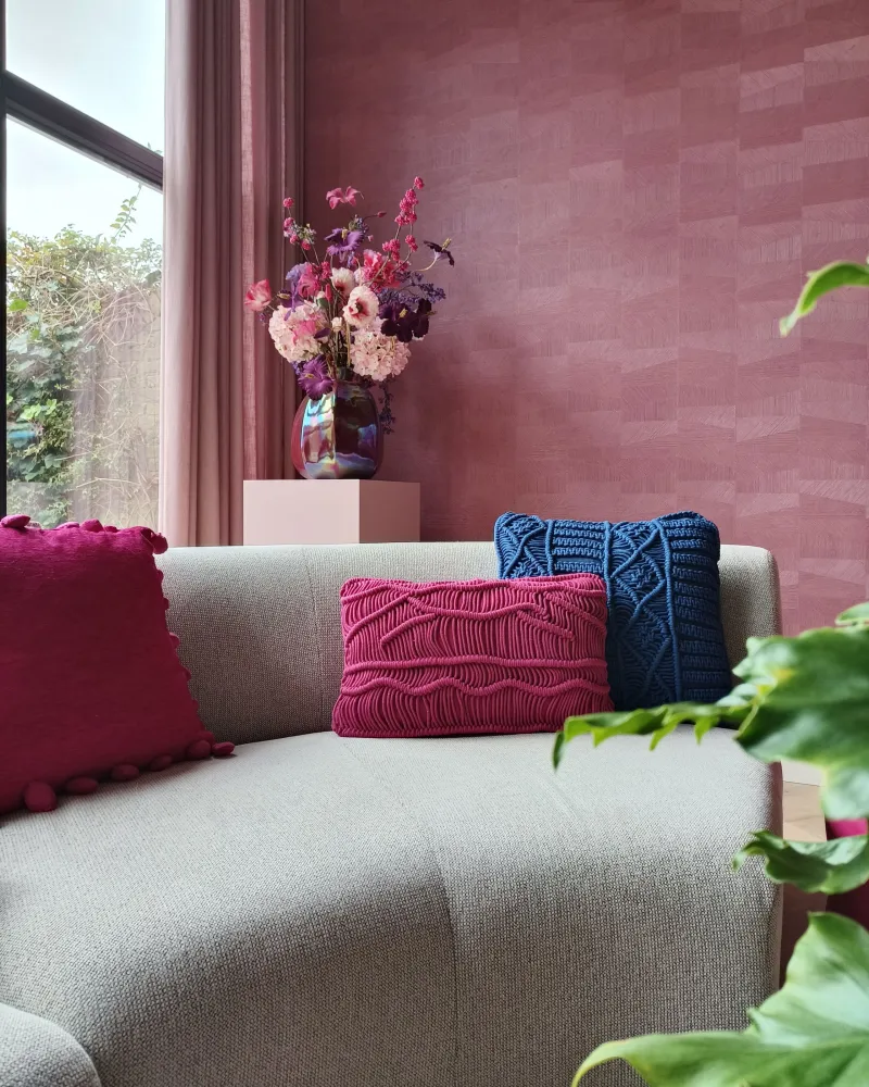 Cotton Cushion Macrame 30 x 50 cm Flamingo KIRIS