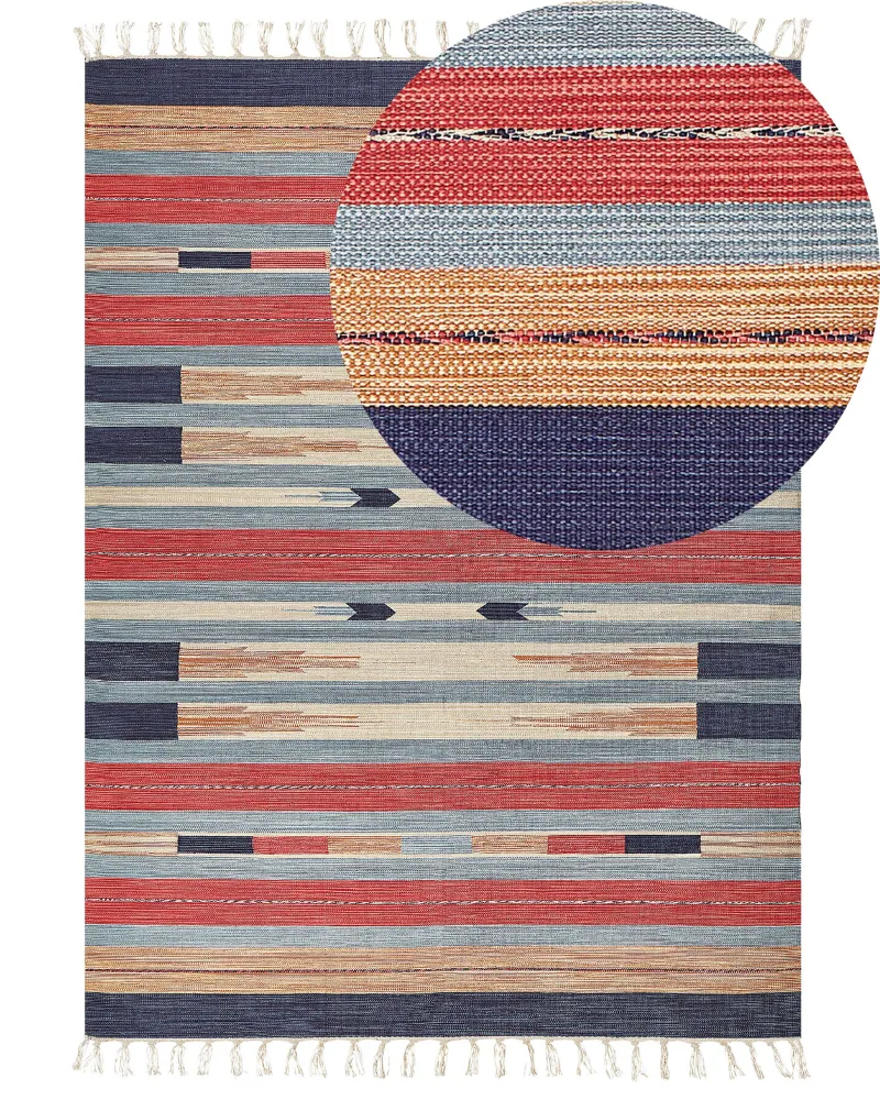 Cotton Kilim Area Rug 140 x 200 cm Multicolour GANDZAK