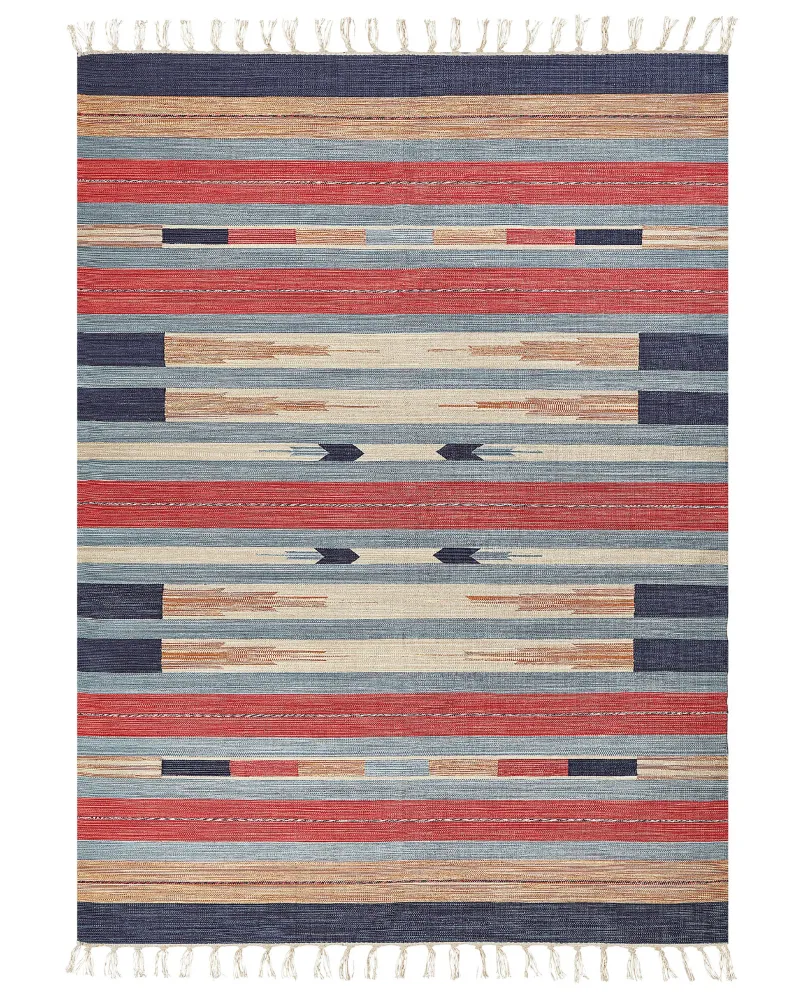 Cotton Kilim Area Rug 140 x 200 cm Multicolour GANDZAK