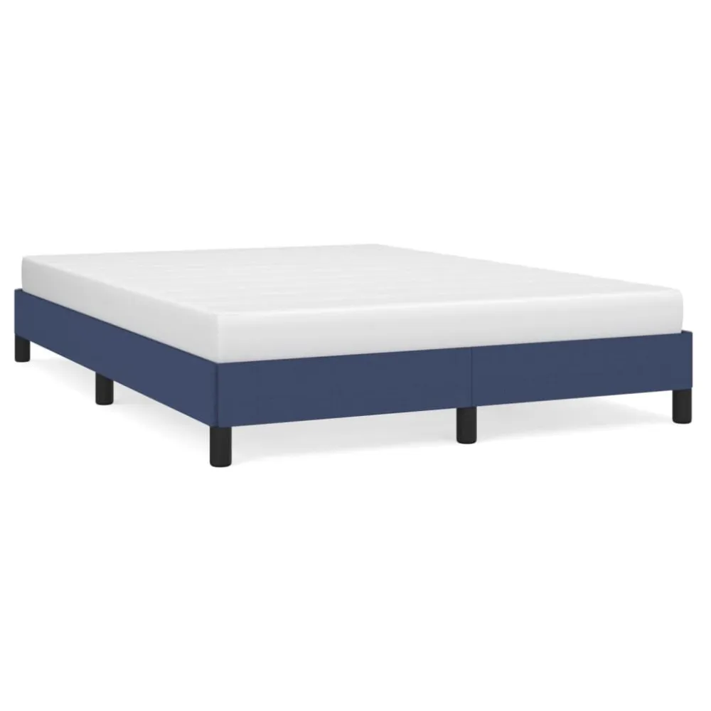 Estrutura de cama sem colchão 140x190 cm tecido azul Portátil e Dobrável