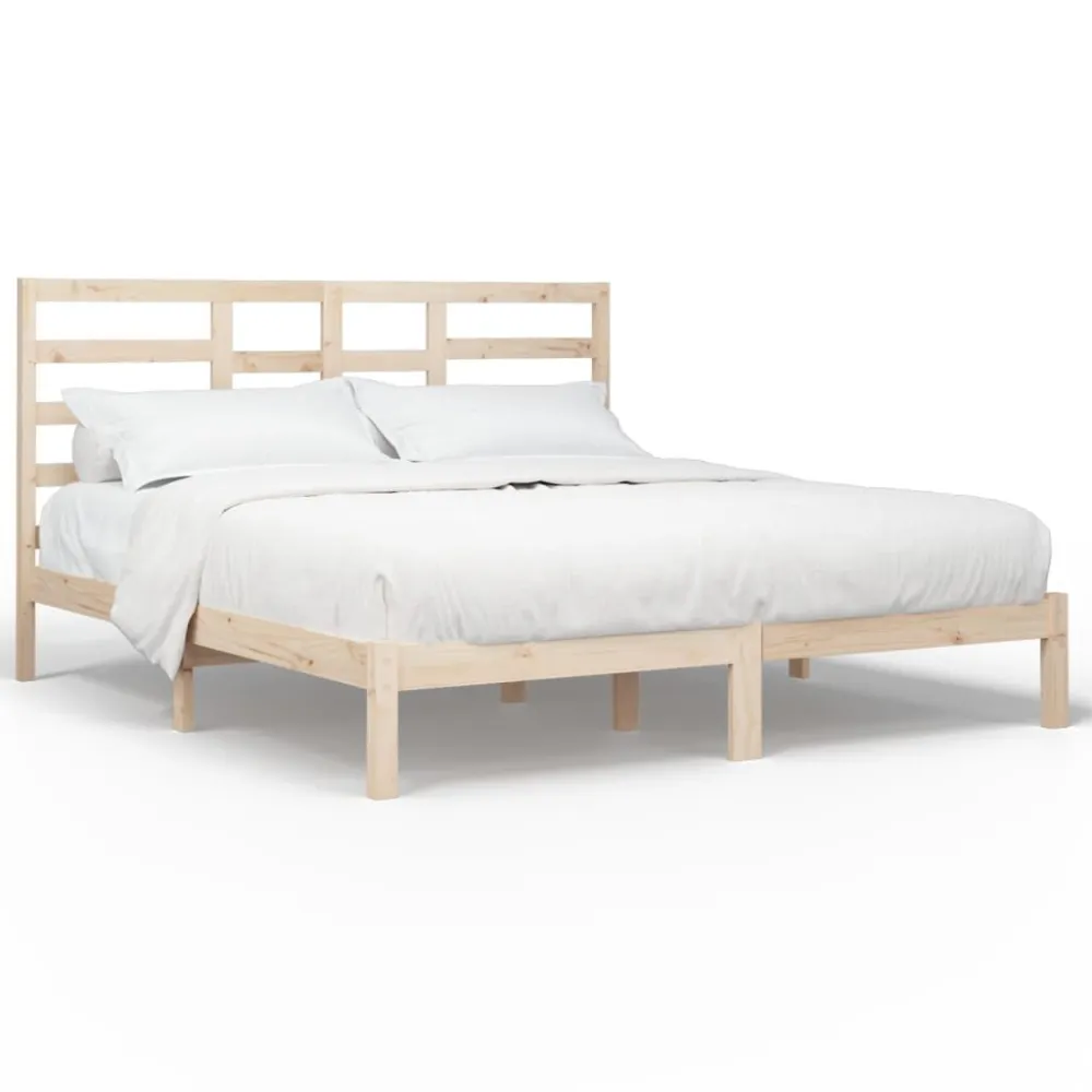 Estrutura de cama sem colchão 200x200 cm madeira maciç Portátil e Dobrável