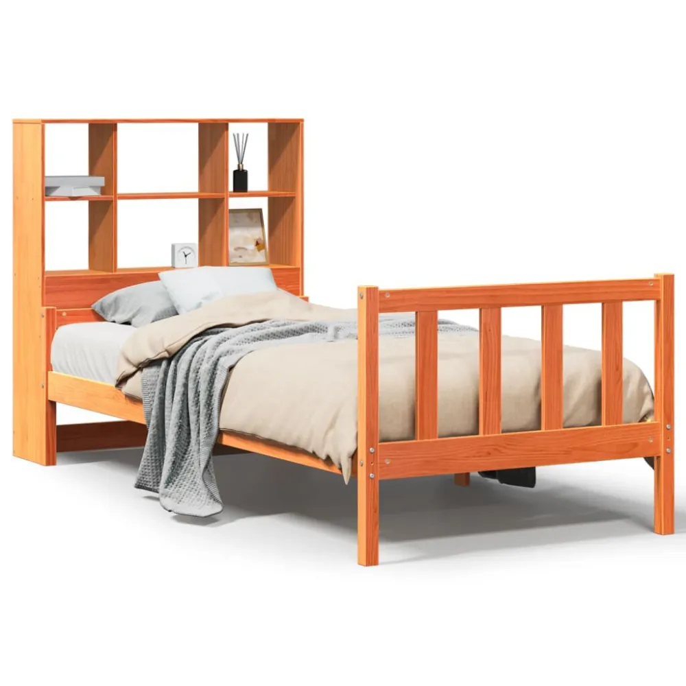 Premium Impermeável Cama com estante sem colchão 90x190 cm madeira maciç