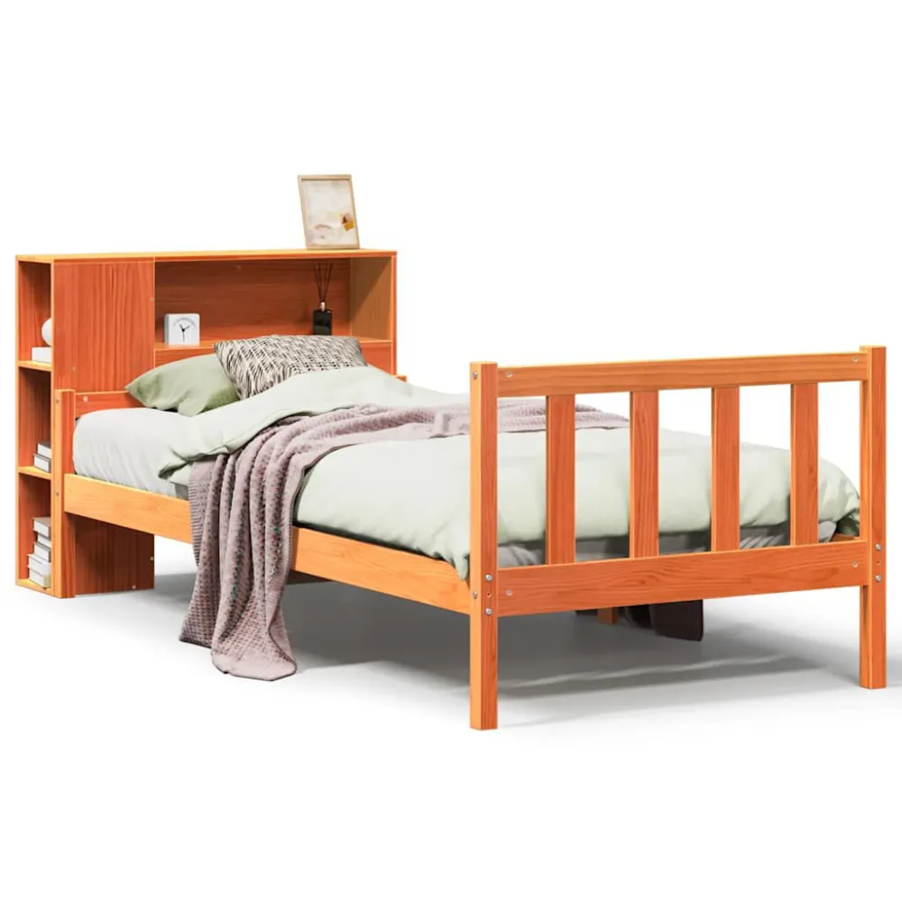 Premium Impermeável Cama com estante sem colchão 75x190 cm madeira maciç