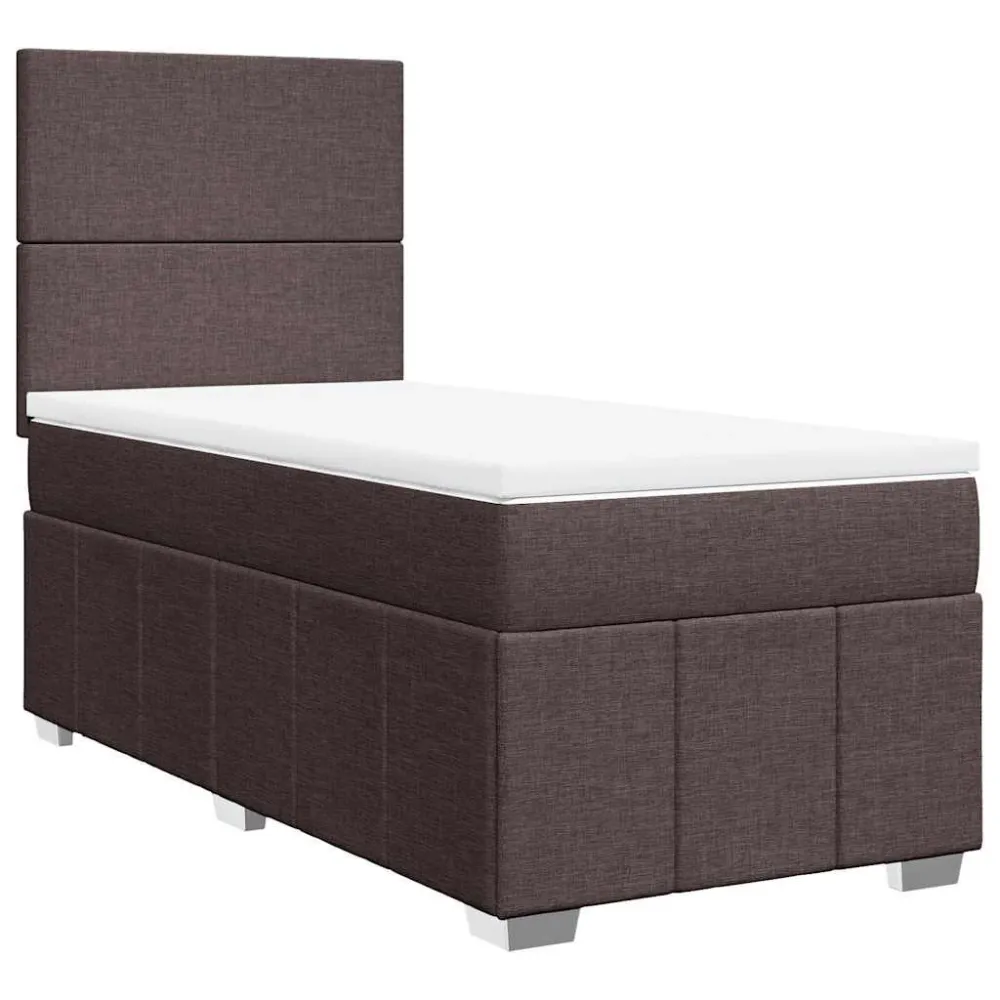 Premium Impermeável Cama com molasemcolchão 90x200 cm tecido castanho-escuro