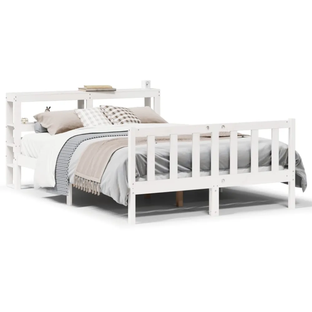 Premium Impermeável Cama sem colchão 135x190 cm madeira de pinho maciç branco