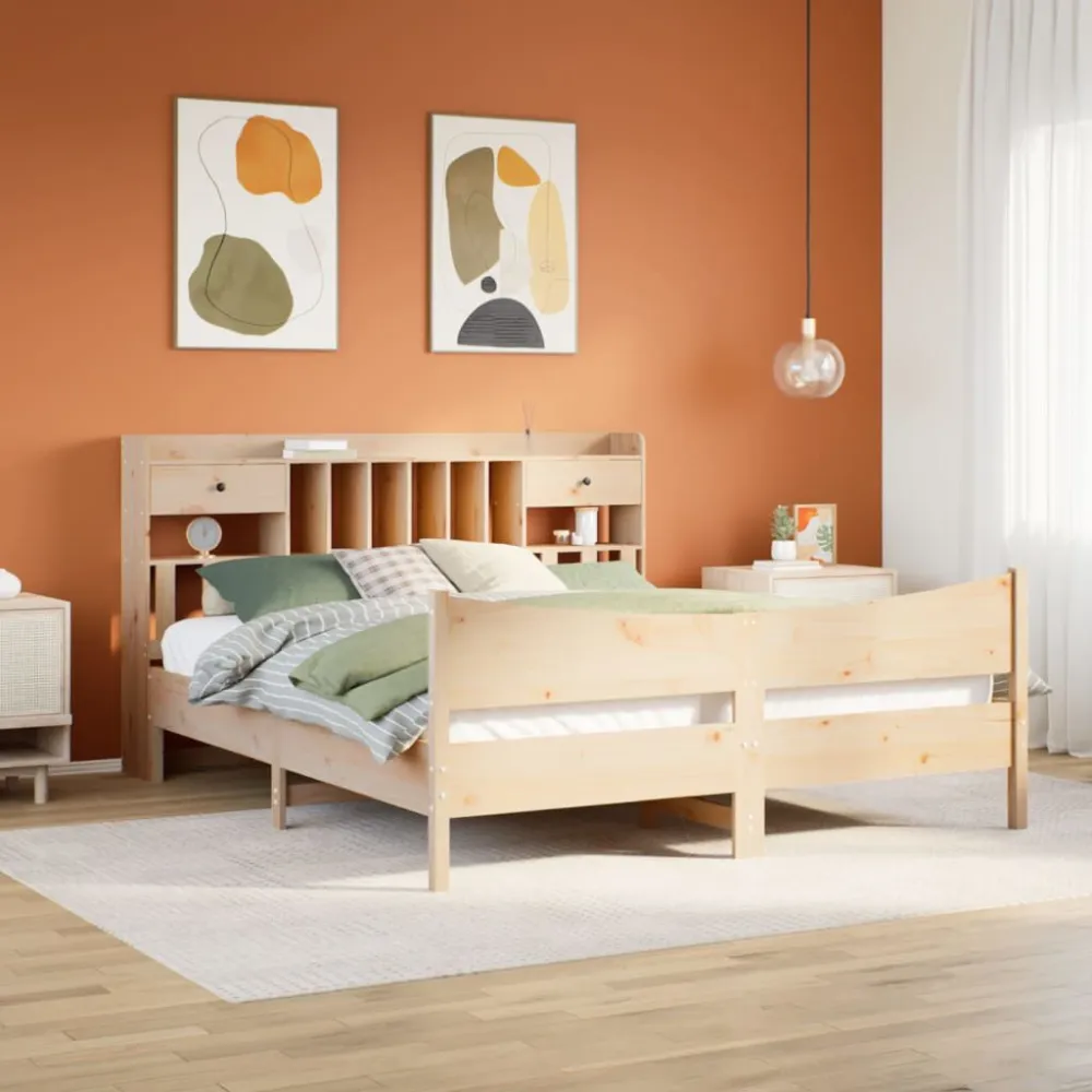 Premium Impermeável Cama sem colchão 200x200 cm madeira de pinho maciç
