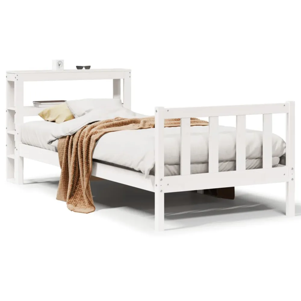 Premium Impermeável Cama sem colchão 90x190 cm madeira de pinho maciç branco