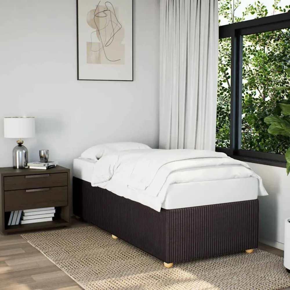 Premium Impermeável Estrutura de cama sem colchão 90x200 cm tecido castanho-escuro