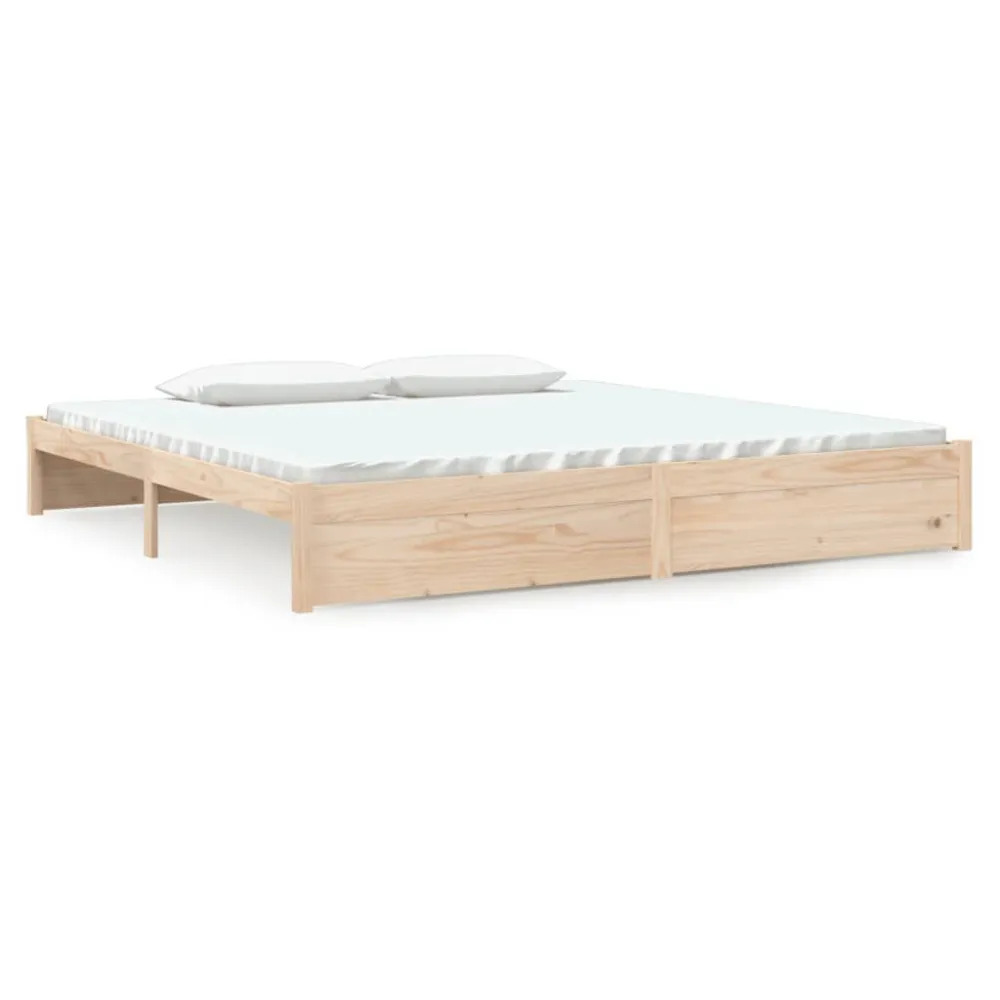 Premium Impermeável Estrutura de cama sem colchão 200x200 cm madeira maciç