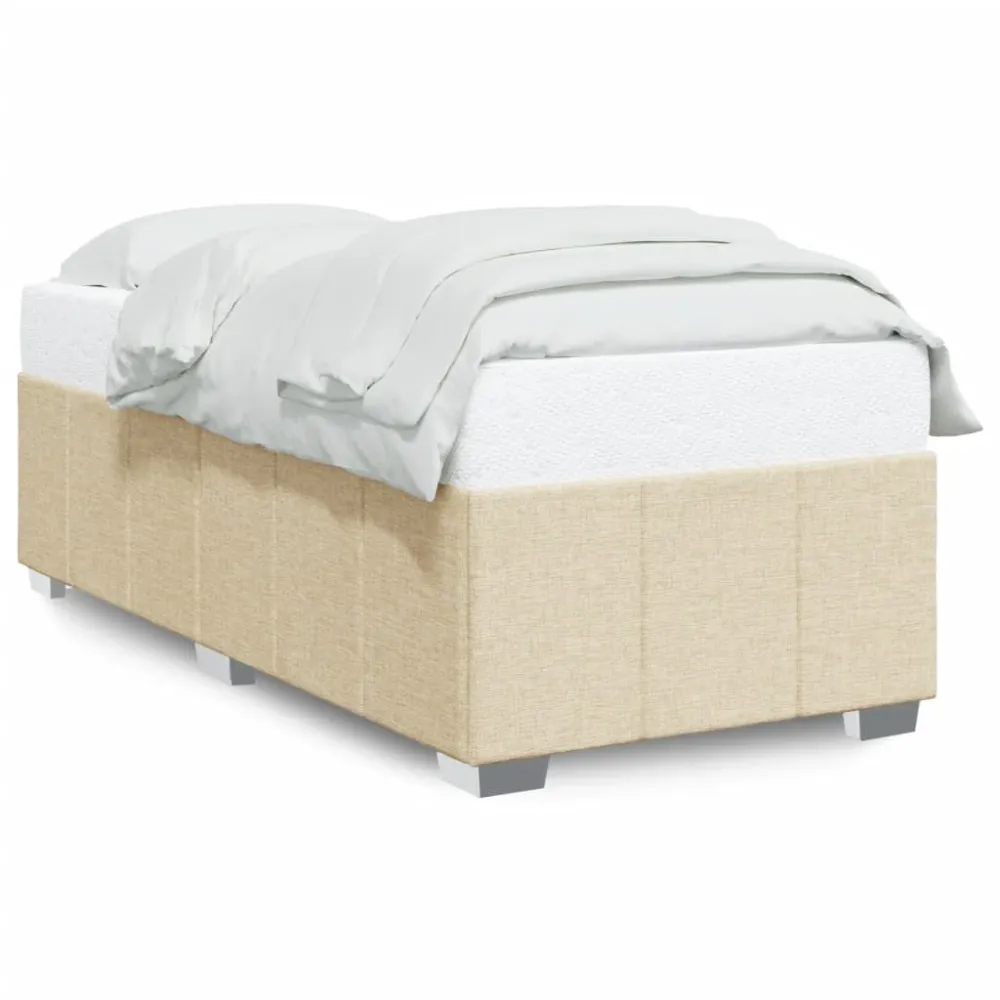 Premium Impermeável Estrutura de cama sem colchão 90x190 cm tecido creme