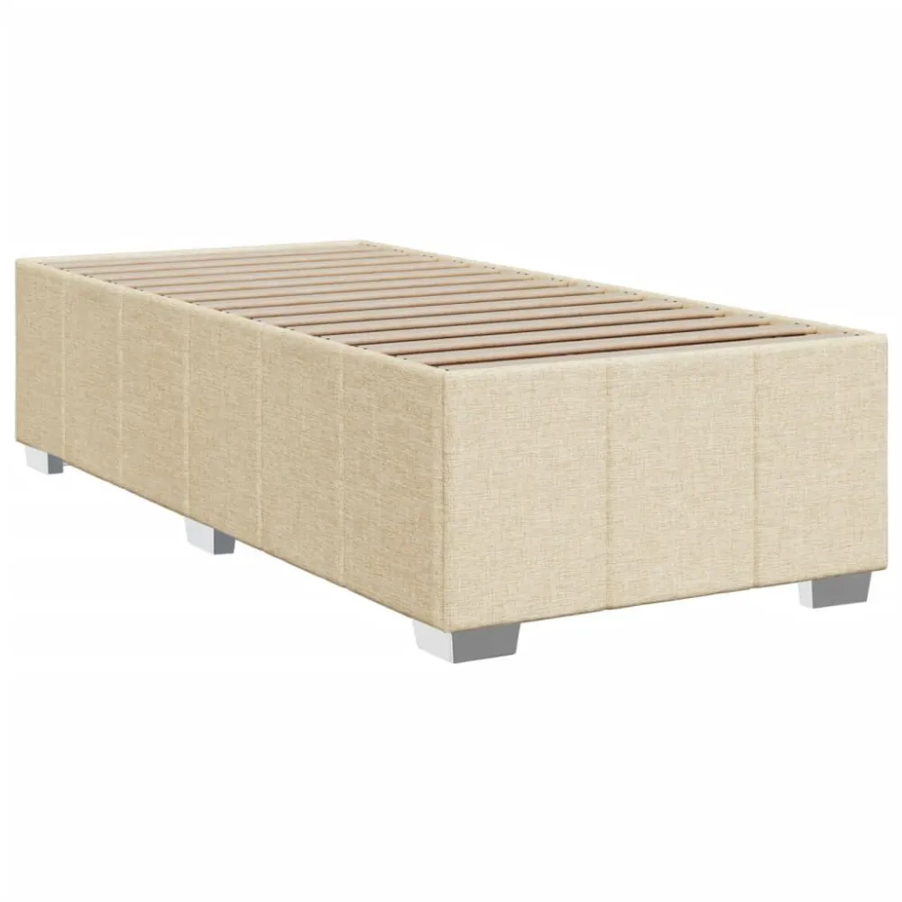 Premium Impermeável Estrutura de cama sem colchão 90x190 cm tecido creme