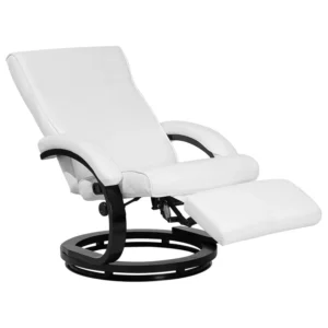 Recliner Chair MIGHT Faux Couro legítimo White para Adultos até 120kg