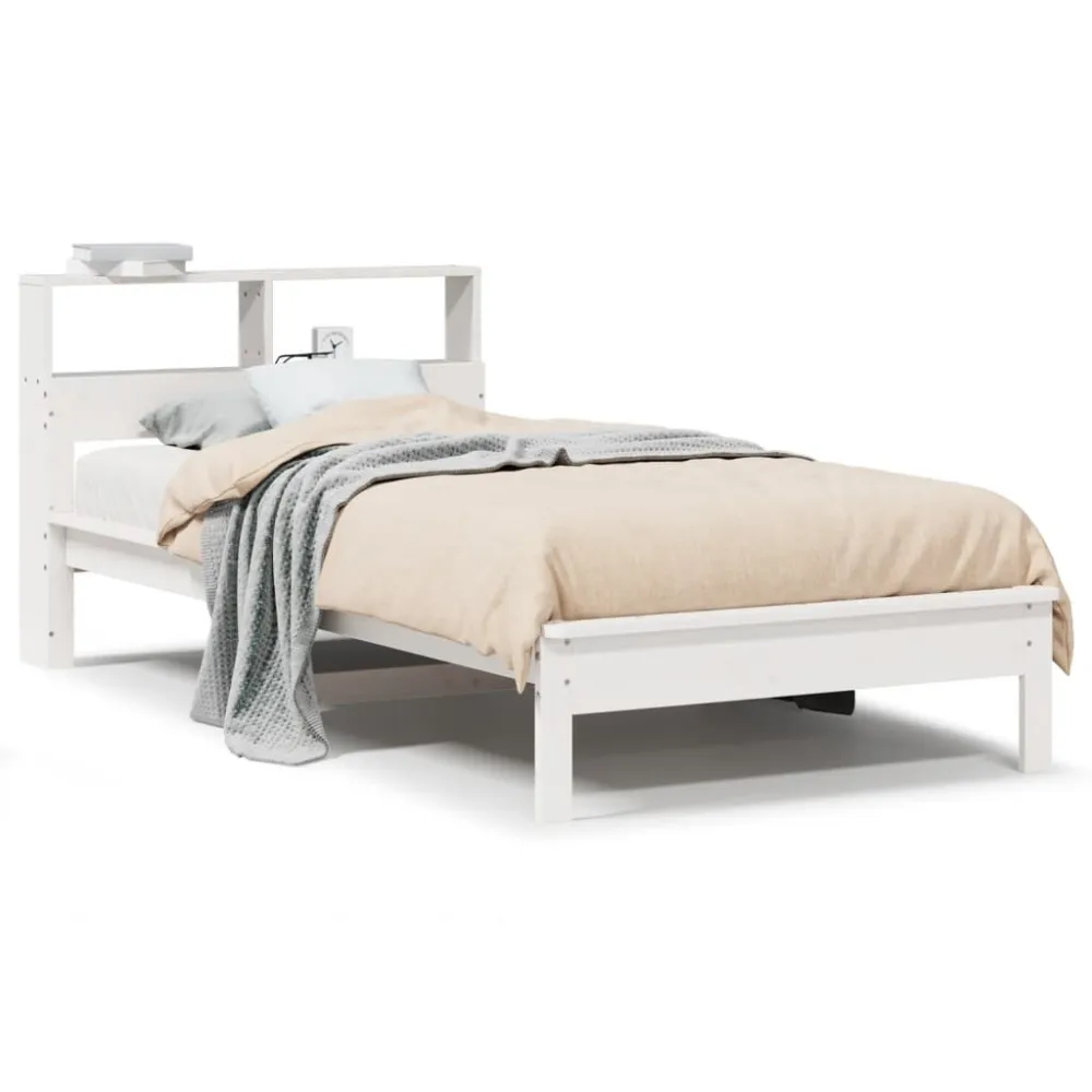 Saco de Dormir Inflável Cama com estante sem colchão 90x190 cm pinho maciço branco