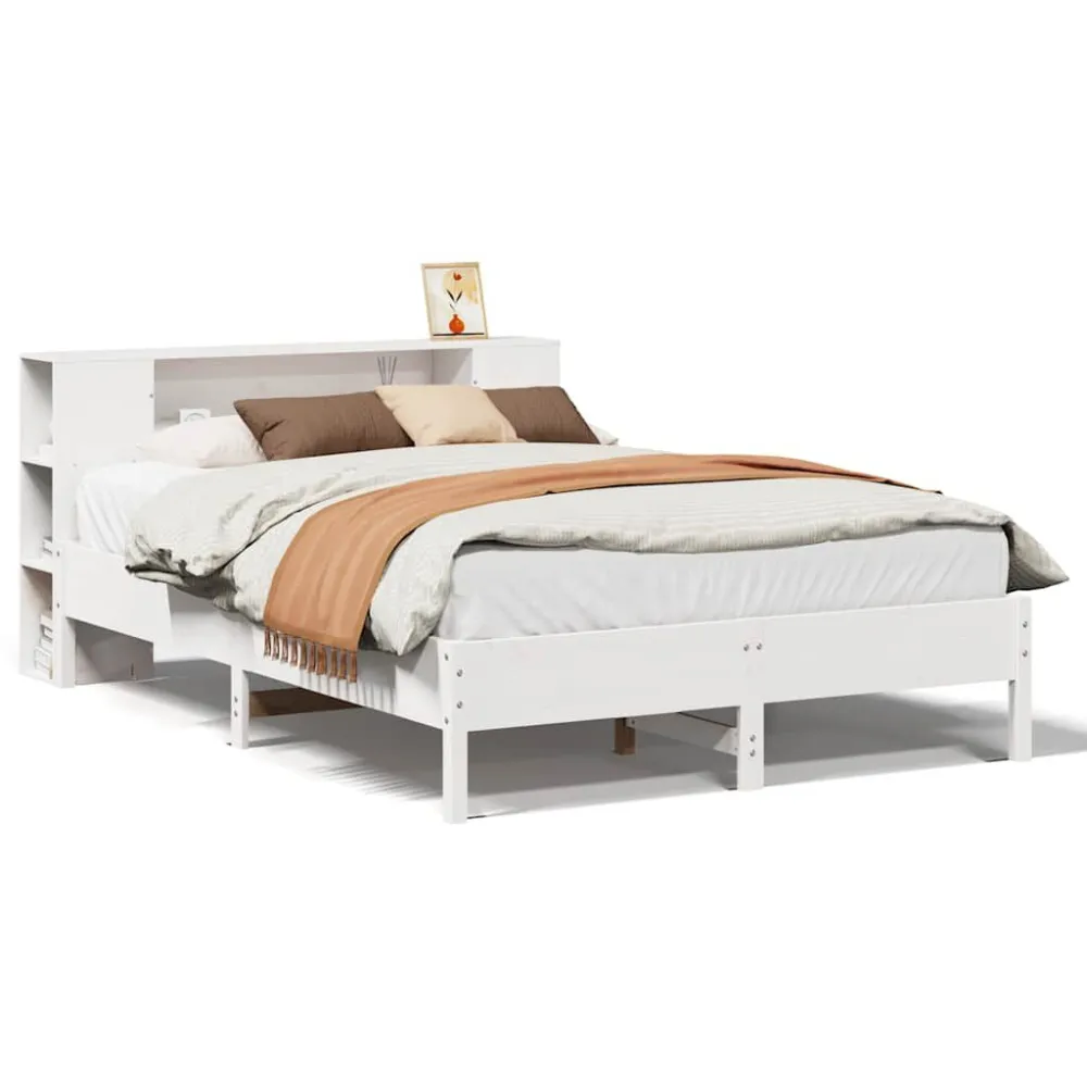 Saco de Dormir Inflável Cama com estante sem colchão 135x190 cm pinho maciço branco