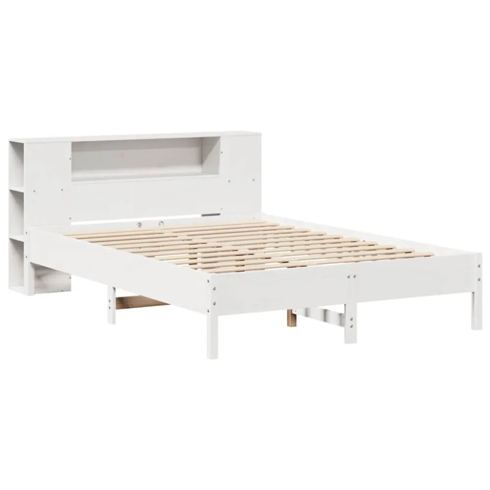 Saco de Dormir Inflável Cama com estante sem colchão 135x190 cm pinho maciço branco