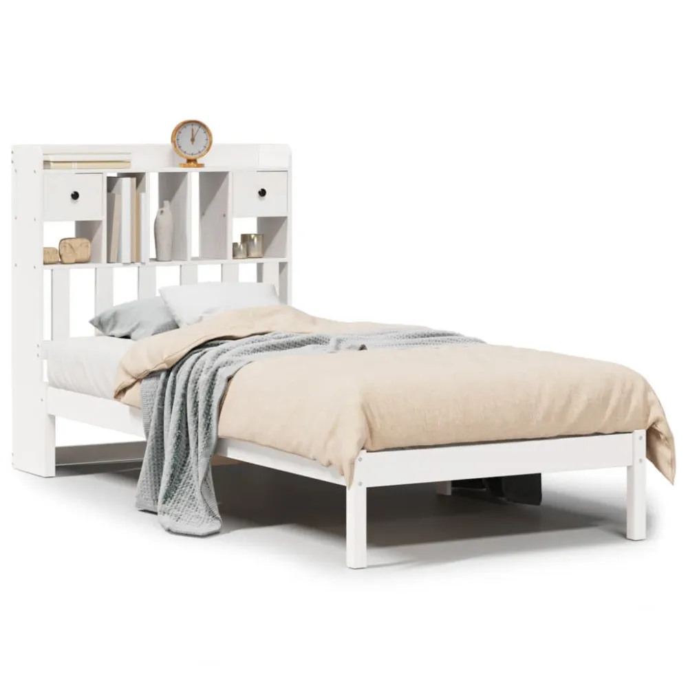 Saco de Dormir Inflável Cama com estante sem colchão 90x200 cm pinho maciço branco