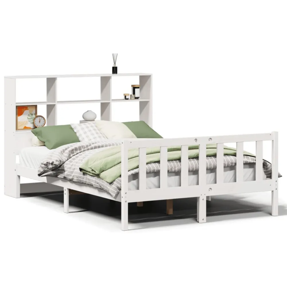 Saco de Dormir Inflável Cama com estante sem colchão 140x190 cm pinho maciço branco