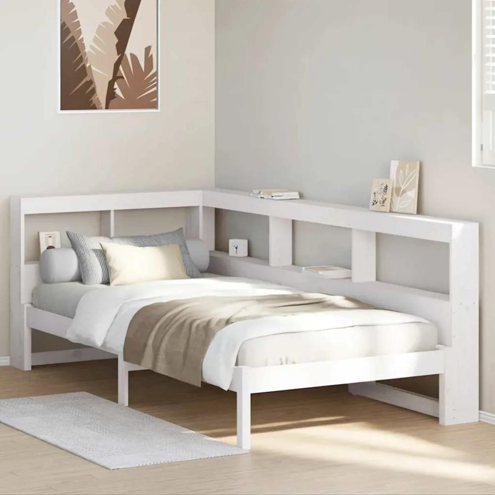 Saco de Dormir Inflável Cama com estante sem colchão 90x190 cm pinho maciço branco
