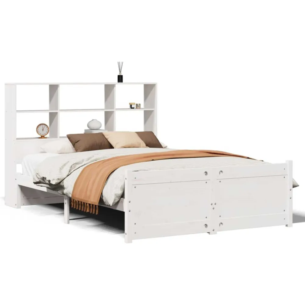 Saco de Dormir Inflável Cama com estante sem colchão 140x190 cm pinho maciço branco