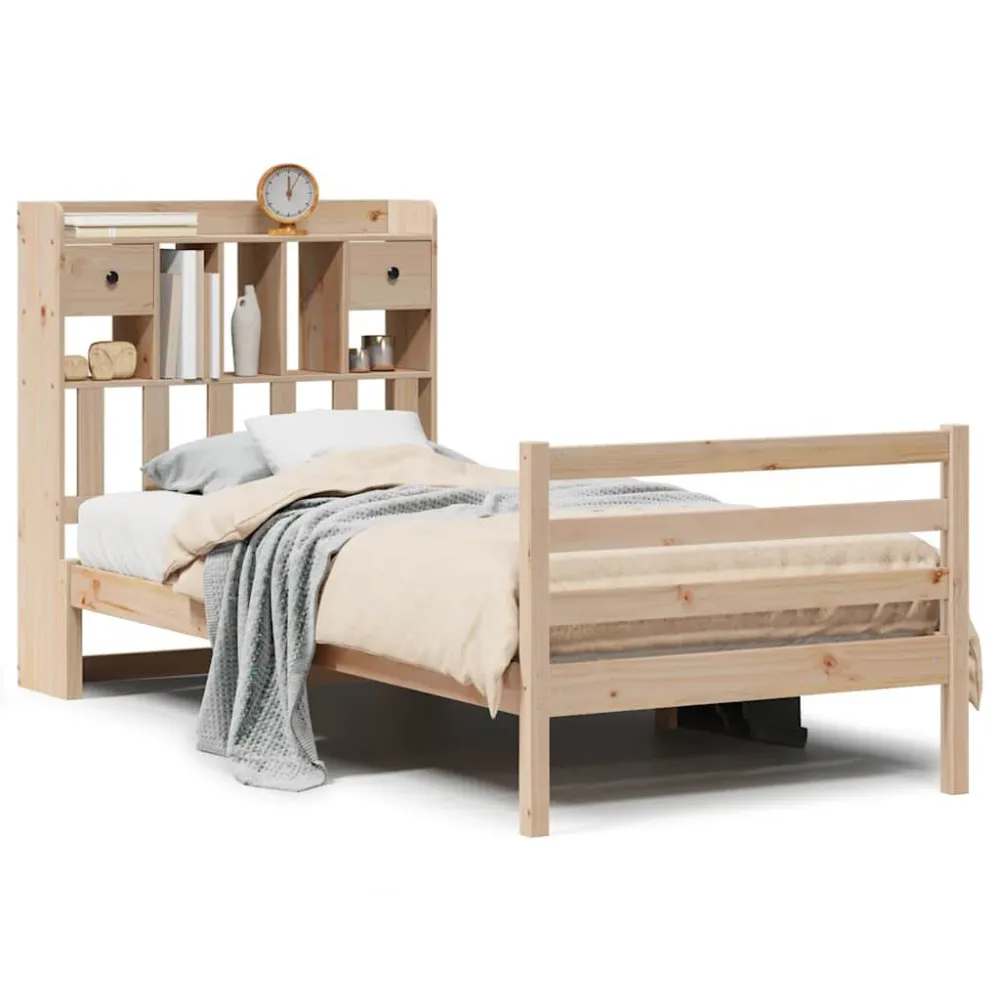 Tecnologia de Inflação Rápida Cama com estante sem colchão 90x200 cm pinho maciço