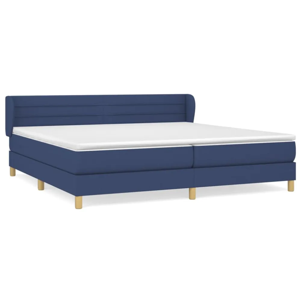 Tecnologia de Inflação Rápida Cama com molasemcolchão 200x200 cm tecido azul