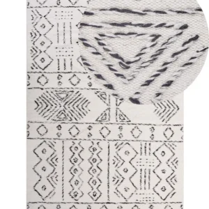 Wool Area Rug 140 x 200 cm White and Onix ALKENT