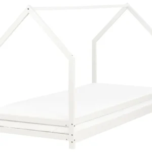 Conjunto Infantil Wooden Kids House Bed EU Solitário Size White APPY
