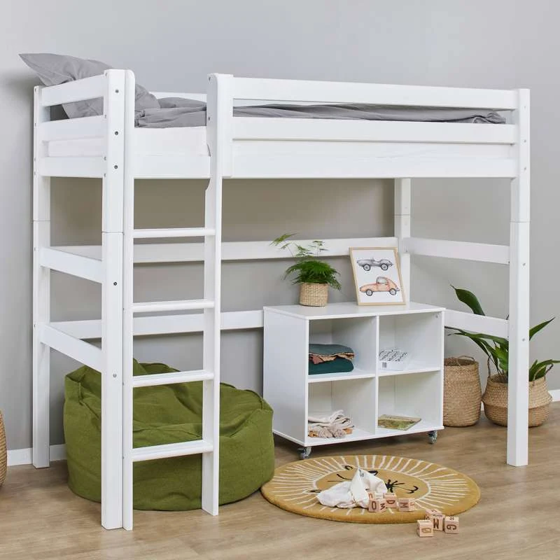 Hoppekids ECO Sofisticado - Cama alta - 90x200 cm. - Base de colchão flexível - Branco