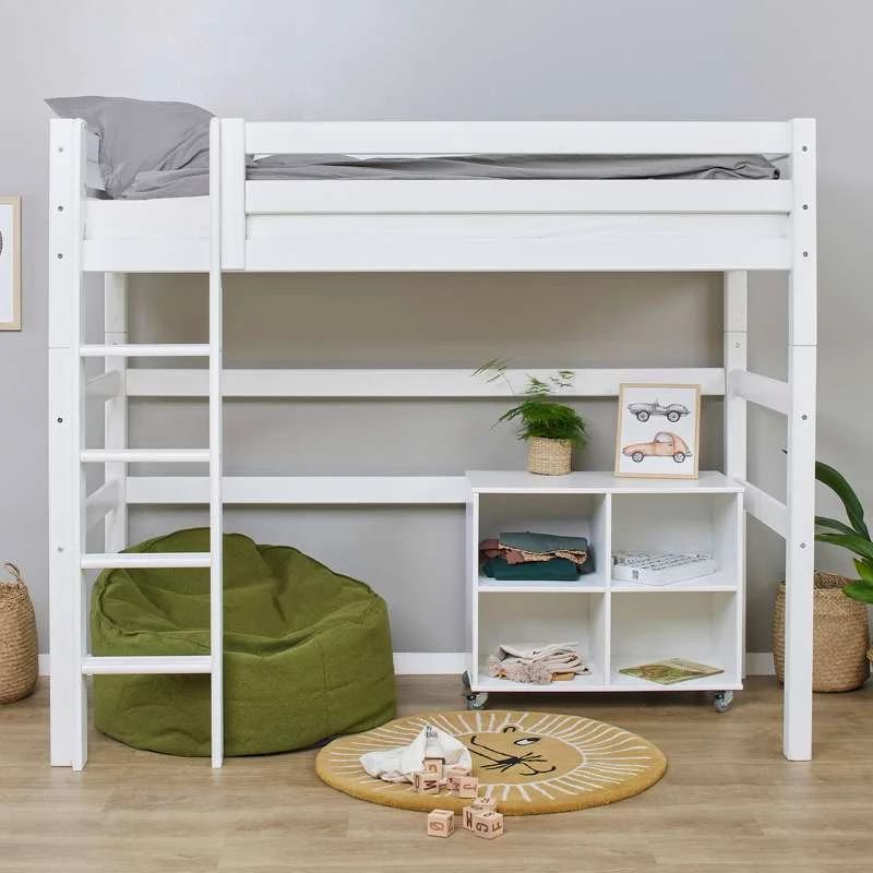 Hoppekids ECO Sofisticado - Cama alta - 90x200 cm. - Base de colchão flexível - Branco