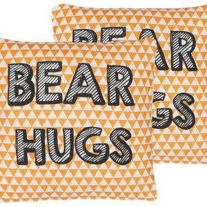 Set 2 Cotton Kids Cushions Print 40 x 40 cm Orange RADZKOT