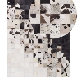 Cowhide Area Rug 160 x 230 cm Ébano and White KEMAH