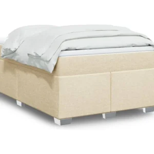 Cama boxspring com colchão 120x190 cm tecido cor creme