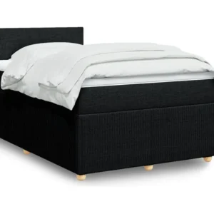 Cama boxspring com colchão 120x190 cm tecido preto
