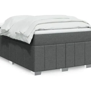 Cama boxspring com colchão 120x190 cm tecido cinzento-escuro