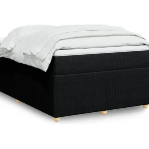 Cama boxspring com colchão 120x190 cm tecido preto