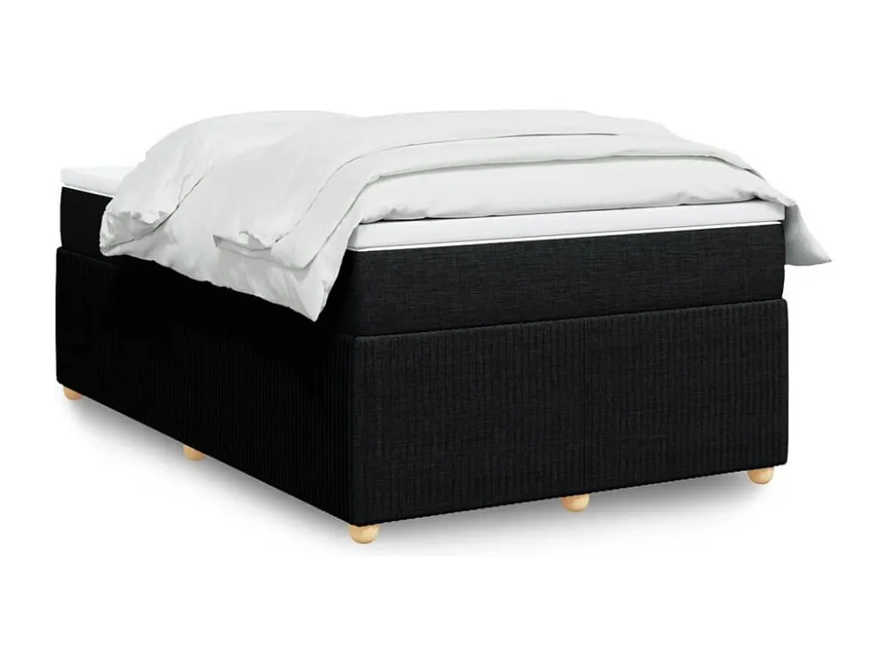 Cama boxspring com colchão 120x190 cm tecido preto