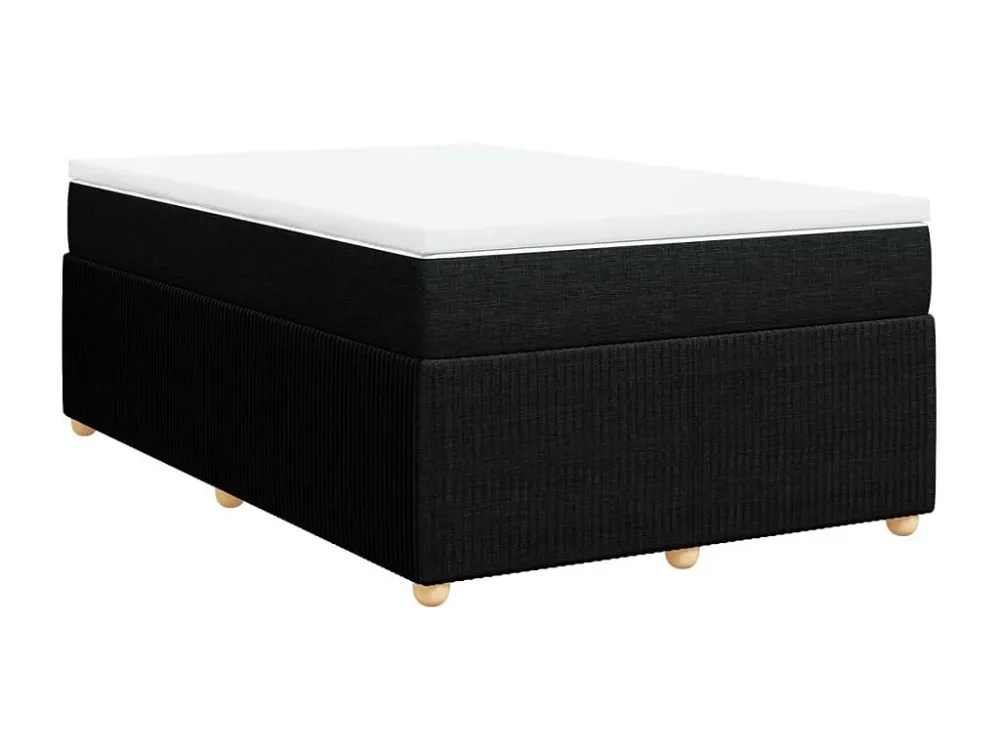 Cama boxspring com colchão 120x190 cm tecido preto